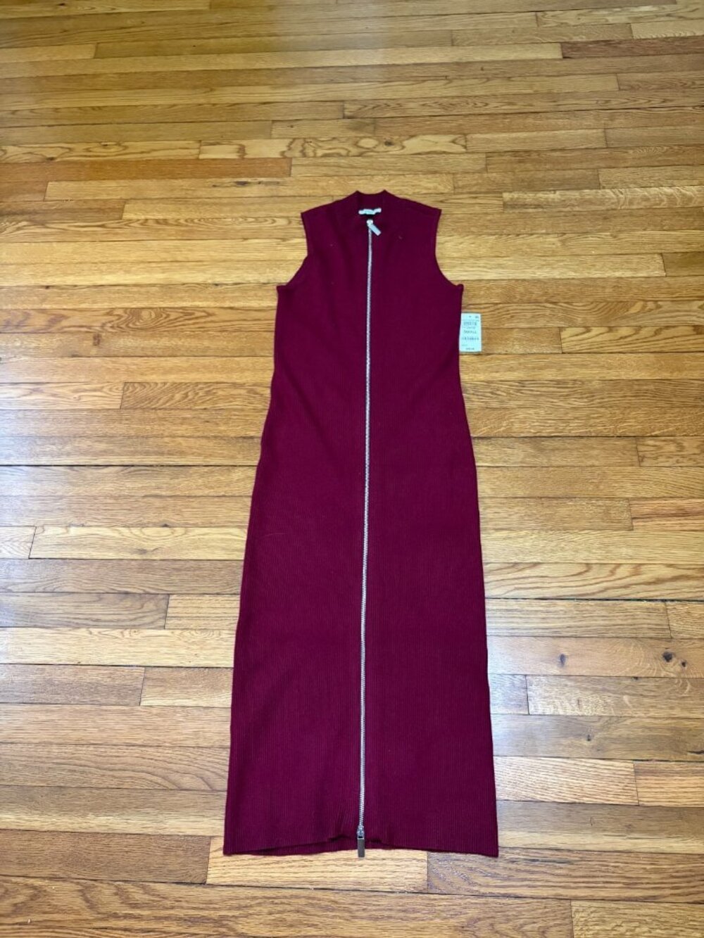 Bar III Womens Sleeveless Bodycon Sweater Dress Sz Small Red Wine Purple NWT $60
